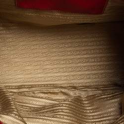 Pre Owned Prada Red Vitello Daino Leather Shopper Tote