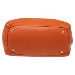 Pre Owned Prada Orange Daino Leather Top Zip Tote