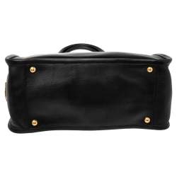 Pre Owned Prada Black Leather Frame Tote