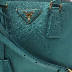 Pre Owned Prada Green Leather Promenade Crossbody Bag