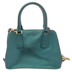 Pre Owned Prada Green Leather Promenade Crossbody Bag