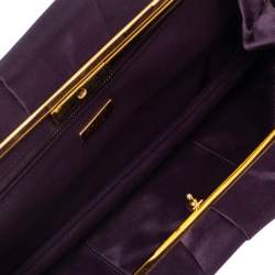 Pre Owned Prada Purple Satin Raso Pleated Clutch
