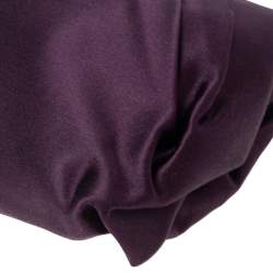 Pre Owned Prada Purple Satin Raso Pleated Clutch