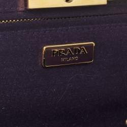 Pre Owned Prada Purple Satin Raso Pleated Clutch