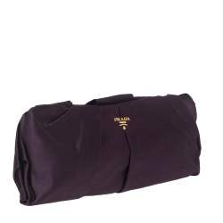 Pre Owned Prada Purple Satin Raso Pleated Clutch