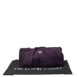 Pre Owned Prada Purple Satin Raso Pleated Clutch