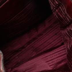 Pre Owned Prada Burgundy Vitello Daino Leather Shopper Tote