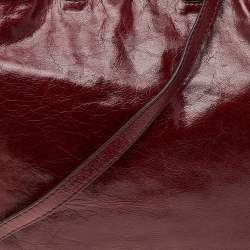 Pre Owned Prada Burgundy Vitello Daino Leather Shopper Tote