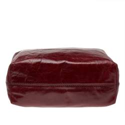 Pre Owned Prada Burgundy Vitello Daino Leather Shopper Tote