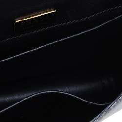 Pre Owned Prada Black/Red Saffiano And Crocodile Cahier Shoulder Bag