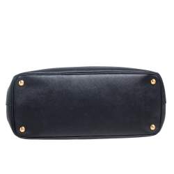 Pre Owned Prada Black Saffiano Lux Leather Large Galleria Double Zip Tote