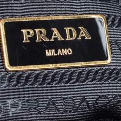 Pre Owned Prada Black Saffiano Lux Leather Large Galleria Double Zip Tote