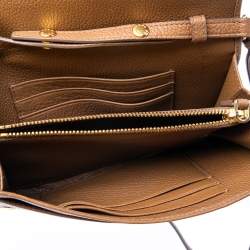 Pre Owned Prada Brown Leather Wallet On Strap