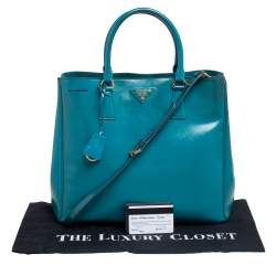 Pre Owned Prada Green Patent Leather Gardener's Tote