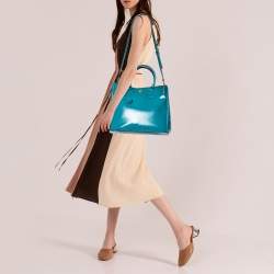 Pre Owned Prada Green Patent Leather Gardener's Tote