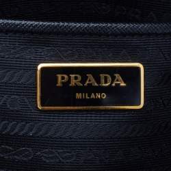 Pre Owned Prada Black Saffiano Lux Leather Medium Galleria Double Zip Tote