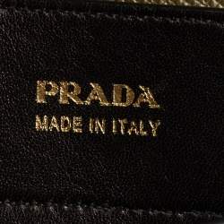 Pre Owned Prada Military Green Saffiano Cuir Leather Large Double Handle Tote