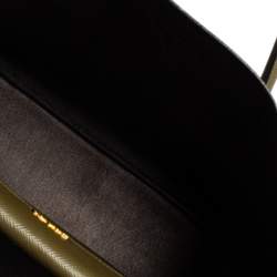 Pre Owned Prada Military Green Saffiano Cuir Leather Large Double Handle Tote