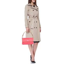 Pre Owned Prada Pink Nylon and Leather Flap Shoulder Bag