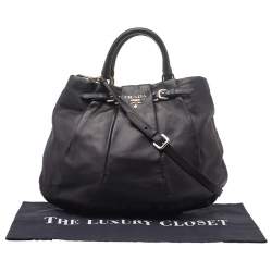 Pre Owned Prada Black Leather Shoulder Bag