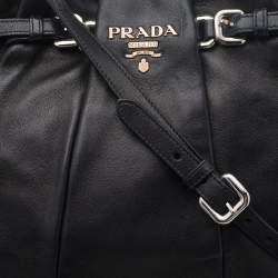 Pre Owned Prada Black Leather Shoulder Bag