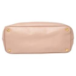 Pre Owned Prada Beige Saffiano Leather Medium Galleria Double Zip Tote