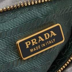 Pre Owned Prada Grey Nylon Tessuto Bow Wristlet Clutch