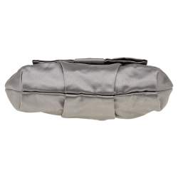 Pre Owned Prada Grey Nylon Tessuto Bow Wristlet Clutch