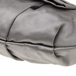 Pre Owned Prada Grey Nylon Tessuto Bow Wristlet Clutch