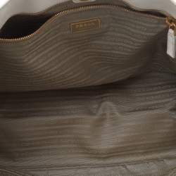 Pre Owned Prada White Saffiano Lux Leather Large Galleria Tote