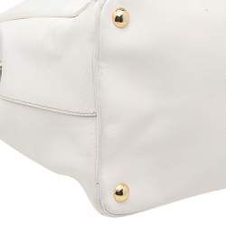 Pre Owned Prada White Saffiano Lux Leather Large Galleria Tote