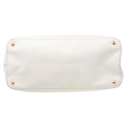 Pre Owned Prada White Saffiano Lux Leather Large Galleria Tote