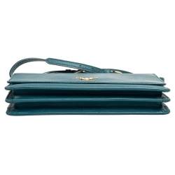 Pre Owned Prada Teal Blue Saffiano Leather Crossbody Bag