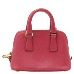 مملوكة مسبقًا Prada Pink Saffiano Lux Leather Mini Promenade Crossbody Bag