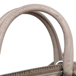 Pre Owned Prada White Saffiano Lux Leather Mini Promenade Satchel