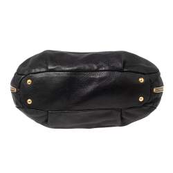 Pre Owned Prada Black Cervo Leather Zip Around Hobo