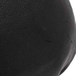 Pre Owned Prada Black Cervo Leather Zip Around Hobo