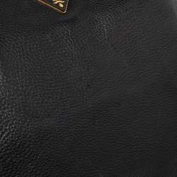 Pre Owned Prada Black Cervo Leather Zip Around Hobo