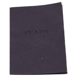 Pre Owned Prada Cream/Black Leather Studded Trunk Bauletto Bag