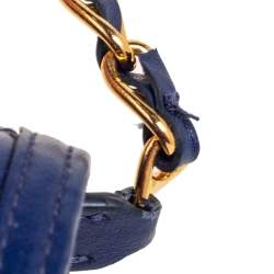 Pre Owned محفظة بسلسلة برادا جلد مبطن أزرق