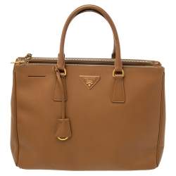 Pre Owned Prada Tan Saffiano Lux Leather Large Galleria Tote