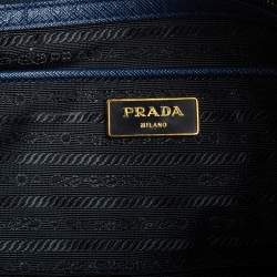 Pre Owned Prada Blue Saffiano Leather Medium Galleria Tote