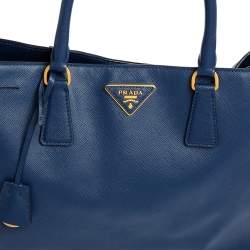 Pre Owned Prada Blue Saffiano Leather Medium Galleria Tote