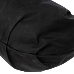 Pre Owned Prada Black Pleated Nylon and Leather Hobo