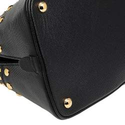 Pre Owned Prada Black Leather Promenade Studded Satchel