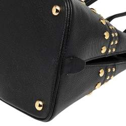 Pre Owned Prada Black Leather Promenade Studded Satchel