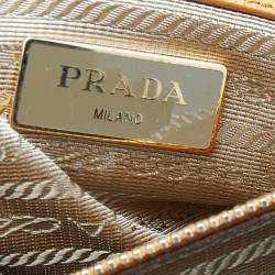 Pre Owned Prada Orange Saffiano Lux Leather Small Galleria Tote