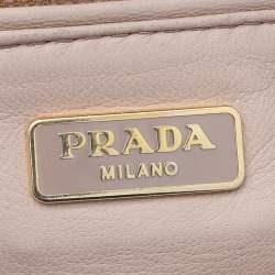 Pre Owned Prada Metallic Silver Lamé Fabric Shoulder Bag