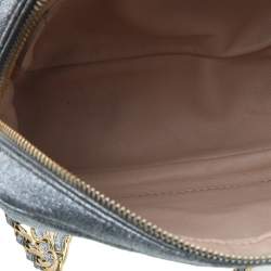 Pre Owned Prada Metallic Silver Lamé Fabric Shoulder Bag