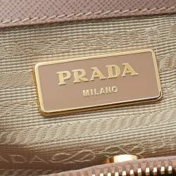 Pre Owned Prada Beige Saffiano Lux Leather Medium Galleria Tote